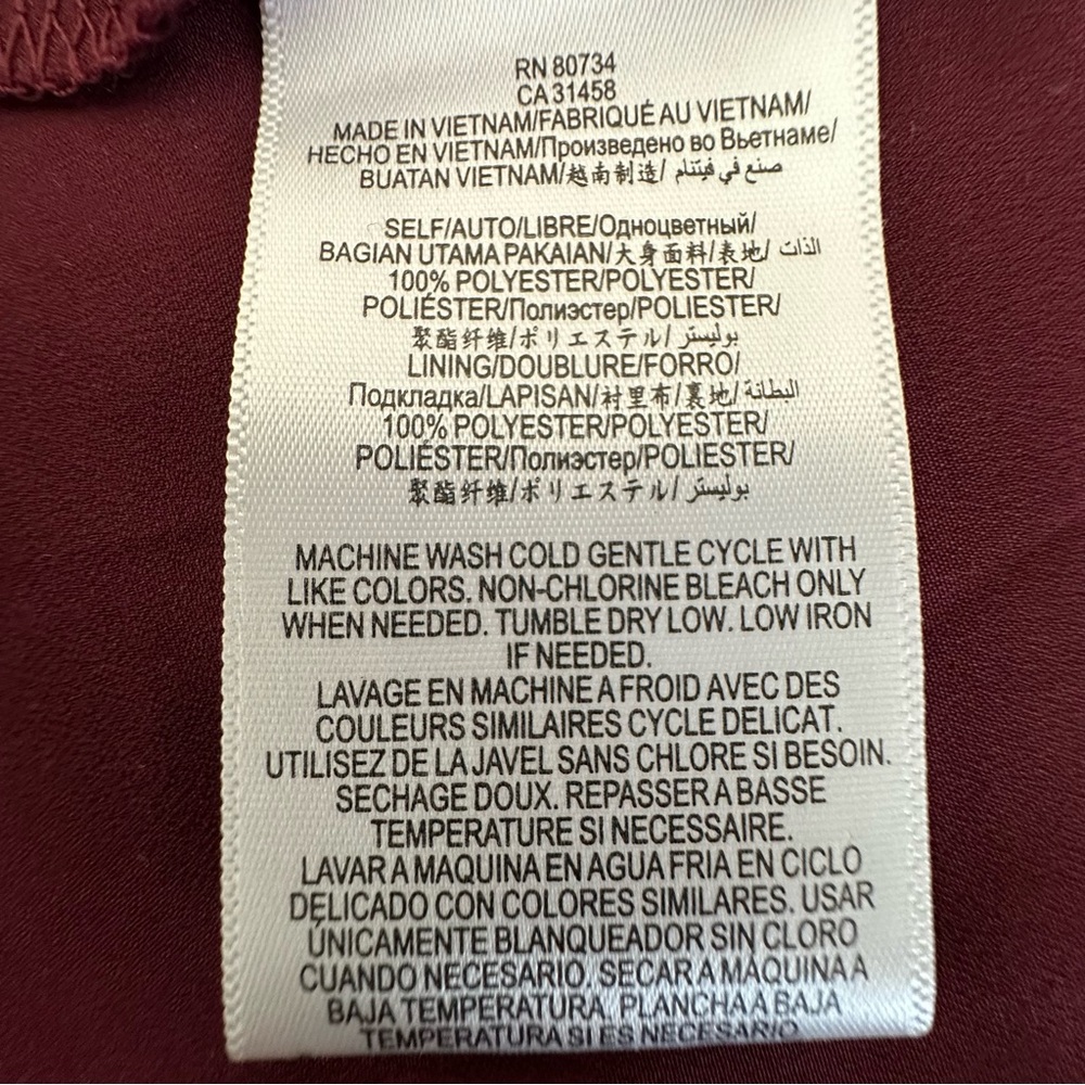 BCBGeneration Women's L Red Wine Sleeveless Mock Neck Mini Relaxed Fit Dress - Picture 15 of 16